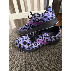 Brooks Revel 5 Women's Running Shoes Purple Black Leopard Sneaker Size 10